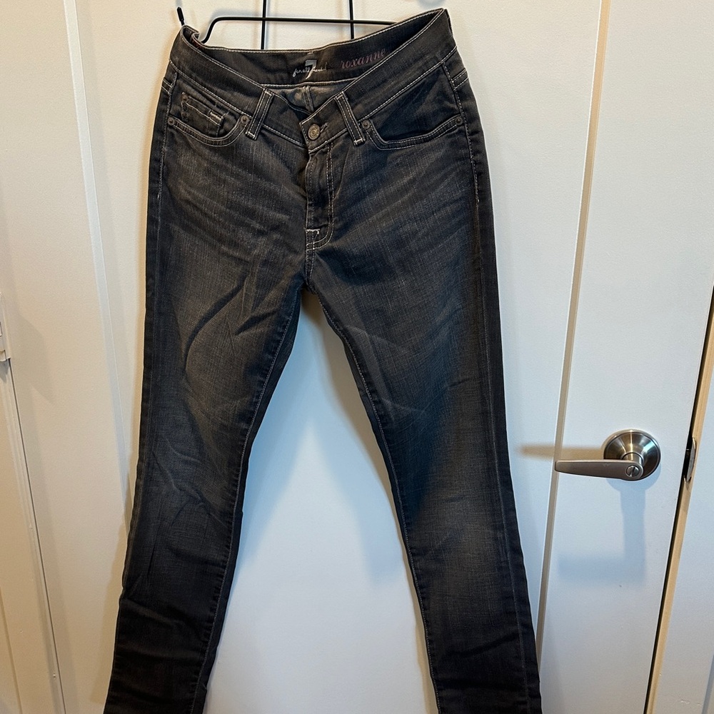 7 For All Mankind Women's Washed Black / Grey Jeans